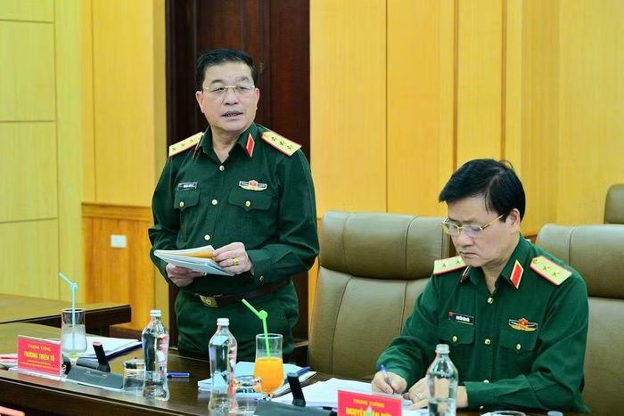 Thượng tướng Trương Thiên Tô phát biểu.