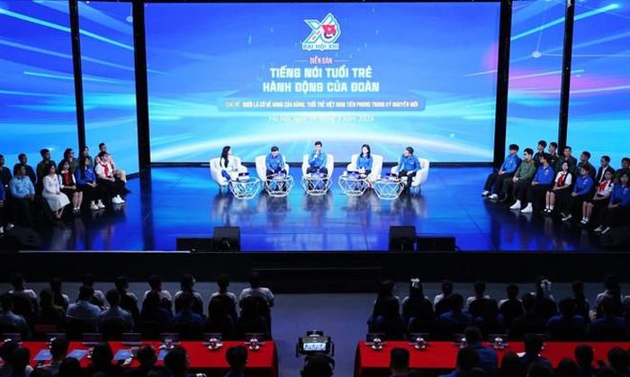  Diễn đàn thu hút sự tham gia của hơn 1 triệu đoàn viên thanh niên trong và ngoài nước. (Ảnh: Minh Đức/TTXVN) 