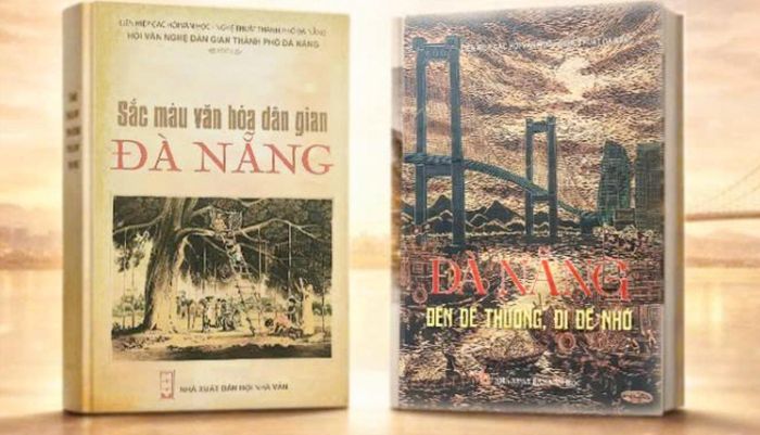 Tập sách nghiên cứu “Sắc màu văn hóa dân gian Đà Nẵng” và tập tản văn - bút ký “Đà Nẵng - đến để thương, đi để nhớ”. Ảnh: Đà Nẵng