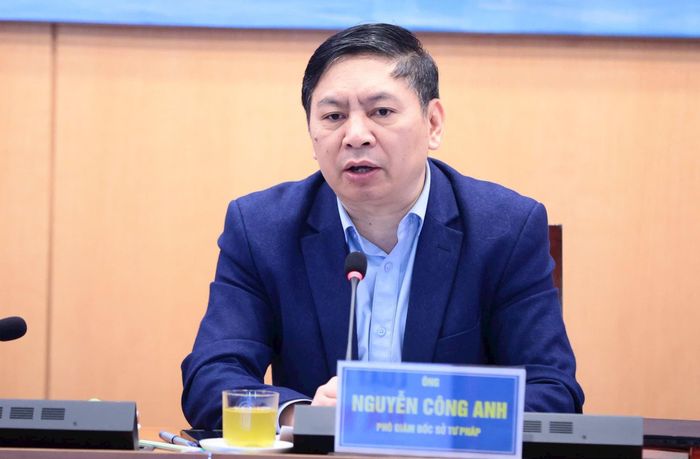 Phó Giám đốc Sở Tư pháp Hà Nội Nguyễn Công Anh phát biểu tại Tọa đàm. Ảnh: Đình Hiệp