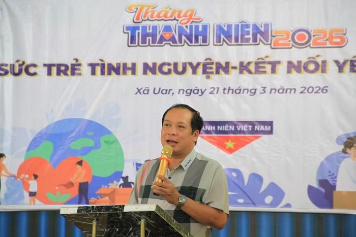  Ông Nguyễn Minh Phương - Ủy viên Ban Thường vụ Đảng ủy, Phó Tổng Biên tập Báo và phát thanh, truyền hình Gia Lai phát biểu tại chương trình. Ảnh: Hoàng Hoài 