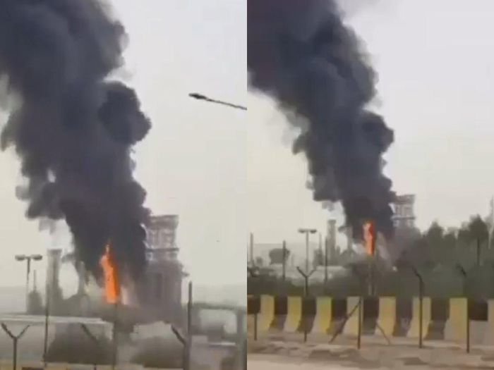  Nhà máy lọc dầu Mina Al-Ahmadi của Kuwait bị tấn công bằng máy bay không người lái của Iran ngày 20/3. Ảnh: X. 