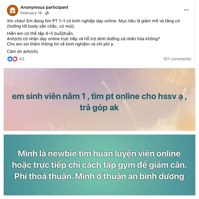 Nhiều người tìm kiếm PT Online trên các hội nhóm Facebook (Ảnh: Chụp màn hình)