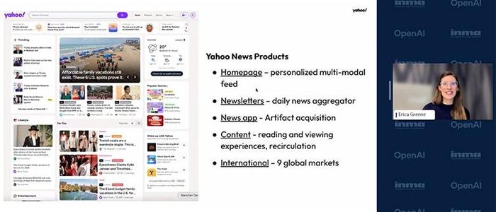 Các sản phẩm tin tức của Yahoo có nhiều hình thức và dựa trên cá nhân hóa bằng AI. Ảnh: INMA