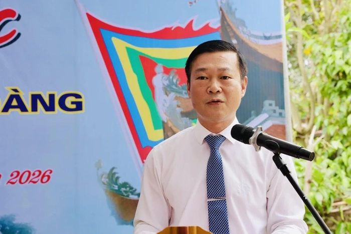 Chủ tịch UBND xã Tây Đô Trịnh Xuân Thắng phát biểu khai mạc buổi lễ.