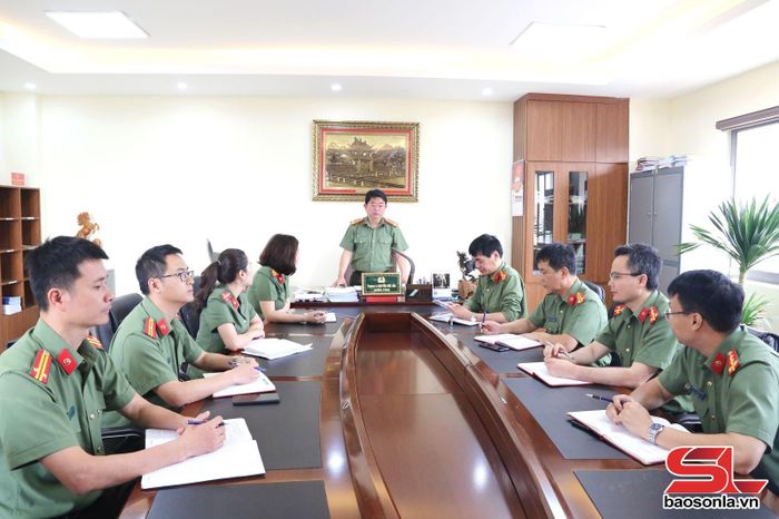 Phòng Hậu cần Công an tỉnh triển khai nhiệm vụ.