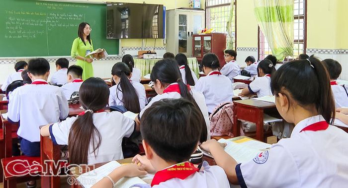 Quang cảnh lớp học tại trường THCS Võ Thị Sáu.