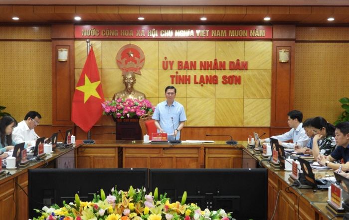 Ông Đinh Hữu Học, Phó Chủ tịch Thường trực UBND tỉnh phát biểu kết luận cuộc họp. Ảnh: Hoàng Huấn.