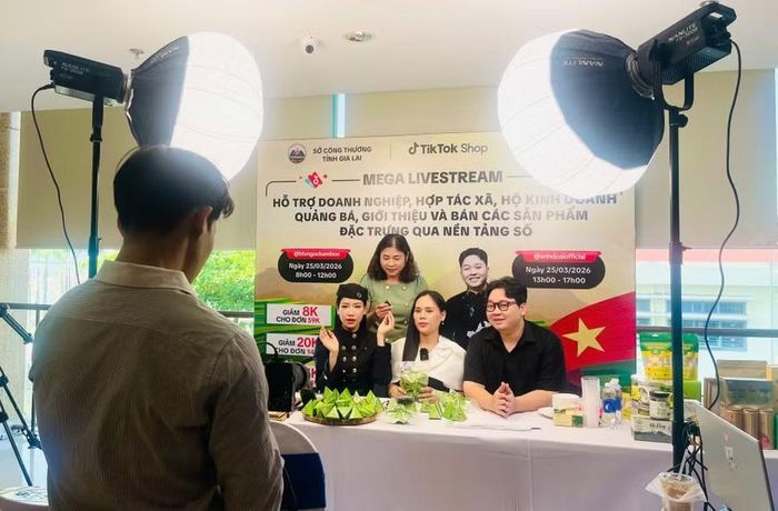  Hoạt động livestream quảng bá sản phẩm với nhiều ưu đãi hấp dẫn đến từ các doanh nghiệp, hợp tác xã và hộ kinh doanh trên địa bàn tỉnh. Ảnh: T.D 
