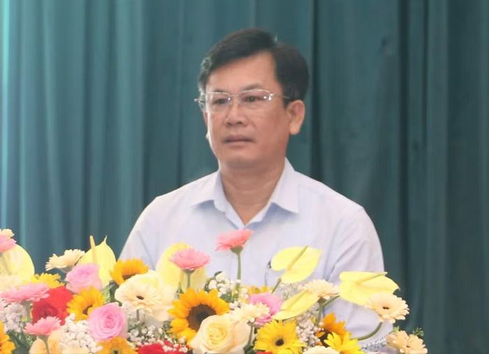  Giám đốc Sở Nông nghiệp và Môi trường Cao Thanh Thương phát biểu tại hội nghị. Ảnh: Quang Tấn 