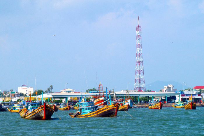 Tàu đánh bắt hải sản neo đậu tại cảng cá Phan Thiết. Ảnh tư liệu
