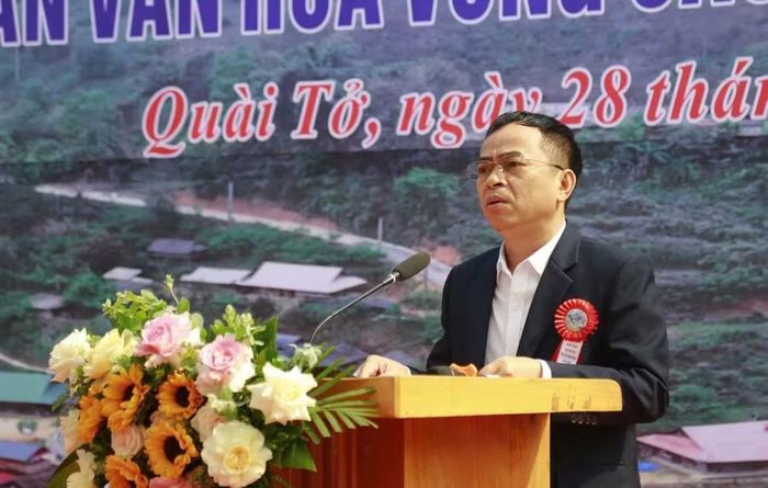 Ông Nguyễn Văn Đoạt, Phó Chủ tịch UBND tỉnh Điện Biên phát biểu.