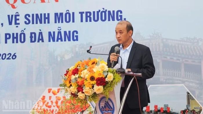 Phó Chủ tịch Ủy ban nhân dân thành phố Đà Nẵng Lê Quang Nam phát biểu tại buổi lễ.