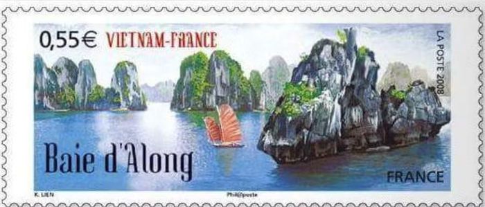 Bộ tem về Vịnh Hạ Long được phát hành ở Pháp năm 2008.