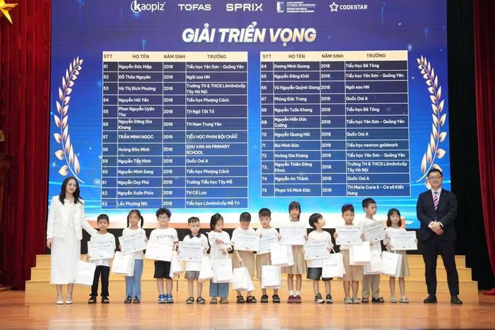 Ban tổ chức trao giải Triển vọng cho các thí sinh.