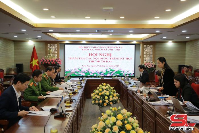 Hội nghị thẩm tra các nội dung trước khi trình kỳ họp HĐND tỉnh khóa XV.
