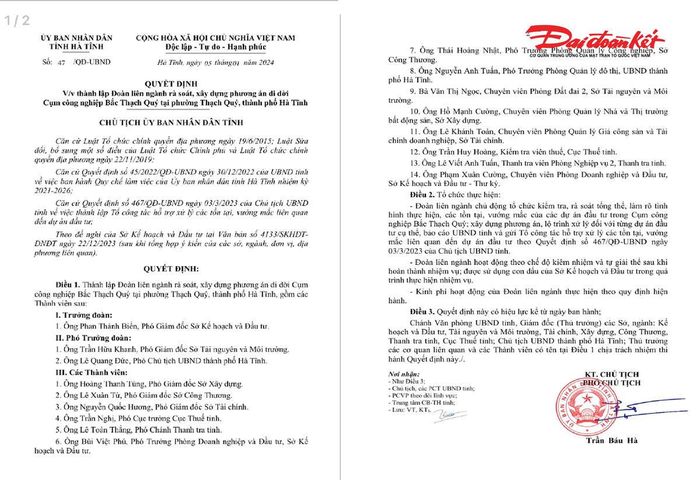 Ông Hoàng Xuân Trường, Phó Chủ tịch UBND phường Thành Sen cho biết: CCN Bắc Thạch Quý không phù hợp quy hoạch và hiện nay đang trong lộ trình di dời. UBND tỉnh Hà Tĩnh đã giao Sở Tài chính chủ trì, phối hợp cơ quan chức năng, địa phương tham mưu tỉnh phương án di dời CCN Bắc Thạch Quý. Tỉnh Hà Tĩnh nhiều lần chỉ đạo rà soát, di dời CCN Bắc Thạch Quý, tuy nhiên đến nay vẫn chưa “chốt” được phương án chính thức. 