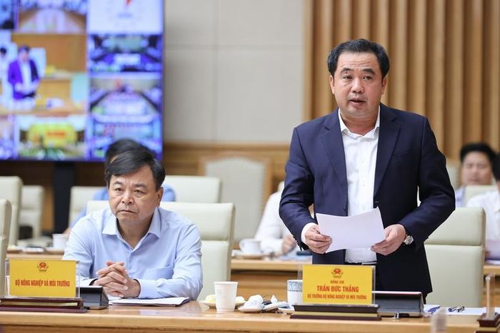 Bộ trưởng Bộ Nông nghiệp và Môi trường Trần Đức Thắng phát biểu tại Hội nghị - Ảnh: VGP/Nhật Bắc