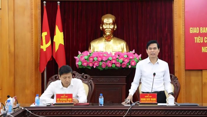 Bí thư Tỉnh ủy Lạng Sơn Hoàng Quốc Khánh, Trưởng Ban Chỉ đạo PCTNLPTC tỉnh phát biểu kết luận hội nghị - Ảnh: Hoàng Hiếu.