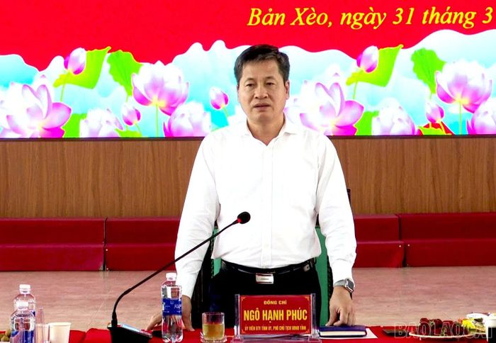 Đồng chí Ngô Hạnh Phúc - Phó Chủ tịch UBND tỉnh phát biểu kết luận buổi làm việc.