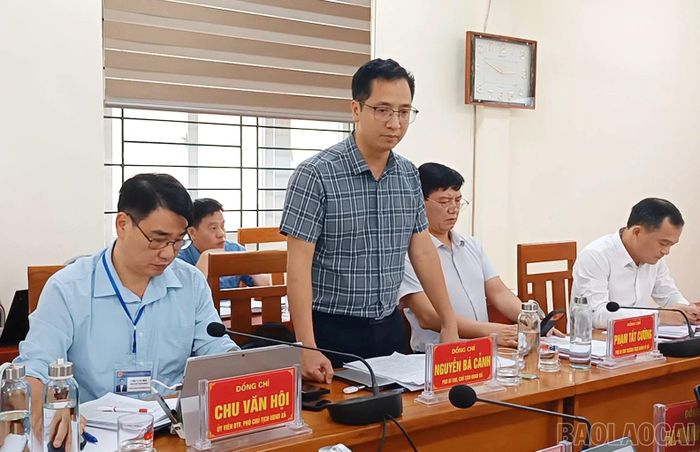  Đại diện Ban Thường vụ Đảng ủy xã Trịnh Tường phát biểu tại buổi làm việc. 