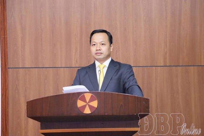 Đồng chí Trần Tiến Dũng, Ủy viên BCH Trung ương Đảng, Bí thư Tỉnh ủy phát biểu chỉ đạo tại hội nghị.