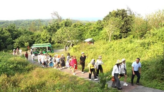 Khách du lịch thăm đảo Cồn Cỏ.