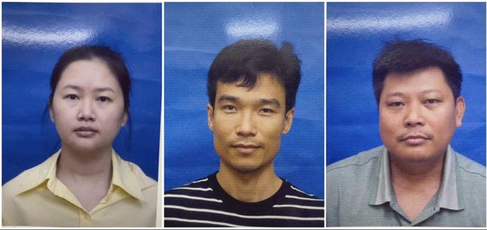 Các đối tượng từ trái sang phải: Ngô Thị Thảo, Trần Quang Chiến, Vương Lê Vĩnh Nhân. Ảnh: Bộ Công an