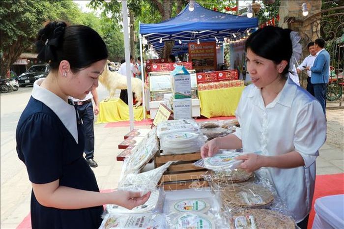 Người dân tham quan, mua sắm các sản phẩm an toàn và sản phẩm OCOP tỉnh Ninh Bình.