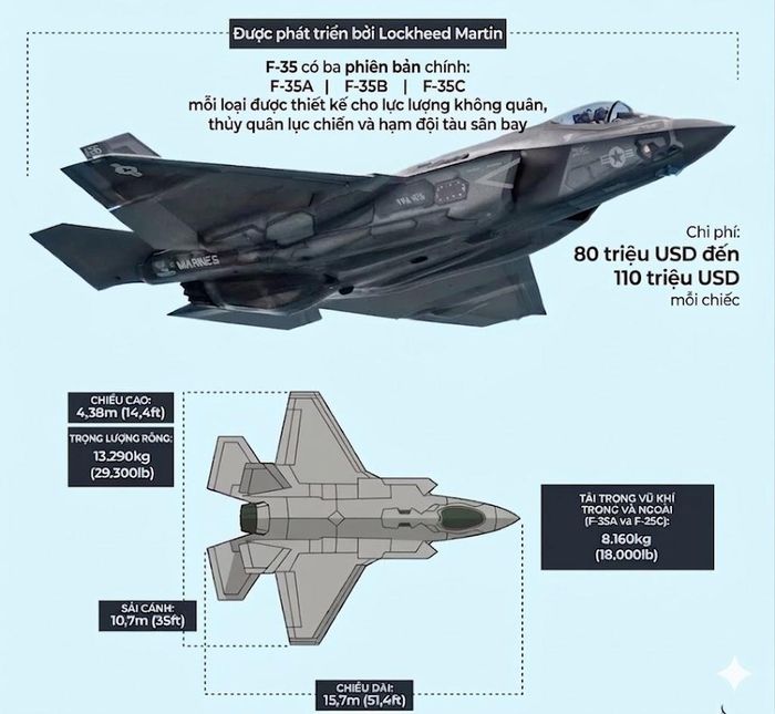 Thông tin về tiêm kích F-35. Đồ họa: Al Jazeera. 