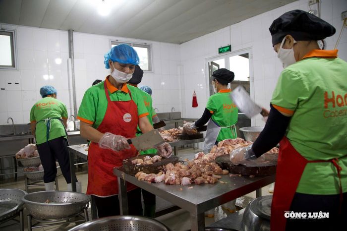 Dụng cụ như dao, thớt được phân biệt riêng cho từng loại thực phẩm (sống – chín – rau).