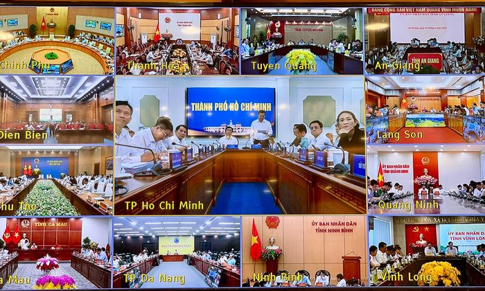 Các địa phương dự Hội nghị trực tuyến.