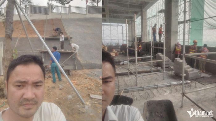 Để có tiền trang trải cuộc sống, thầy Thành đang làm phụ hồ hằng ngày. Ảnh: NVCC