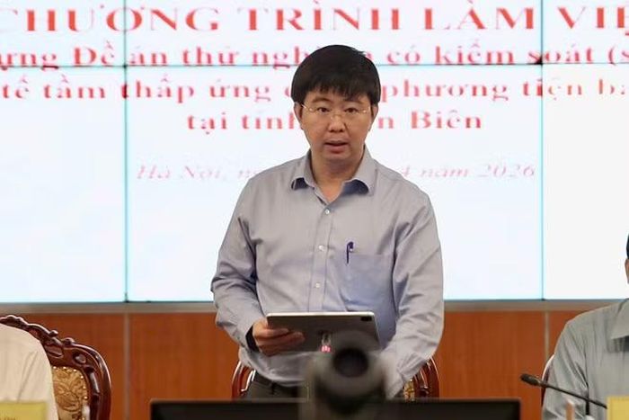 Thứ trưởng Bộ Khoa học và Công nghệ Bùi Hoàng Phương phát biểu tại Chương trình làm việc. (Ảnh: Bộ Khoa học và Công nghệ)