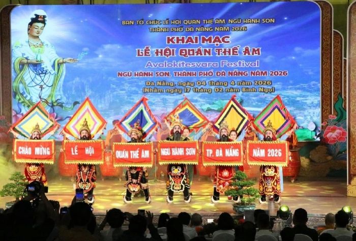 Chương trình Khai mạc Lễ hội Quán Thế Âm 2026. Ảnh: VOV