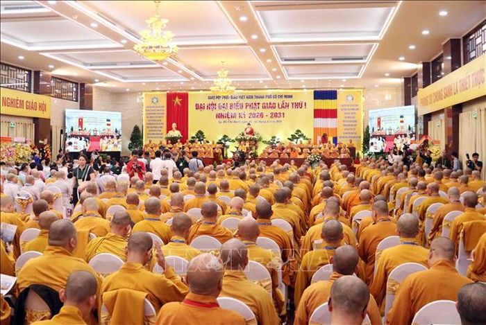 Quang cảnh Đại hội đại biểu Phật giáo Thành phố Hồ Chí Minh lần thứ nhất, nhiệm kỳ 2026-2031.