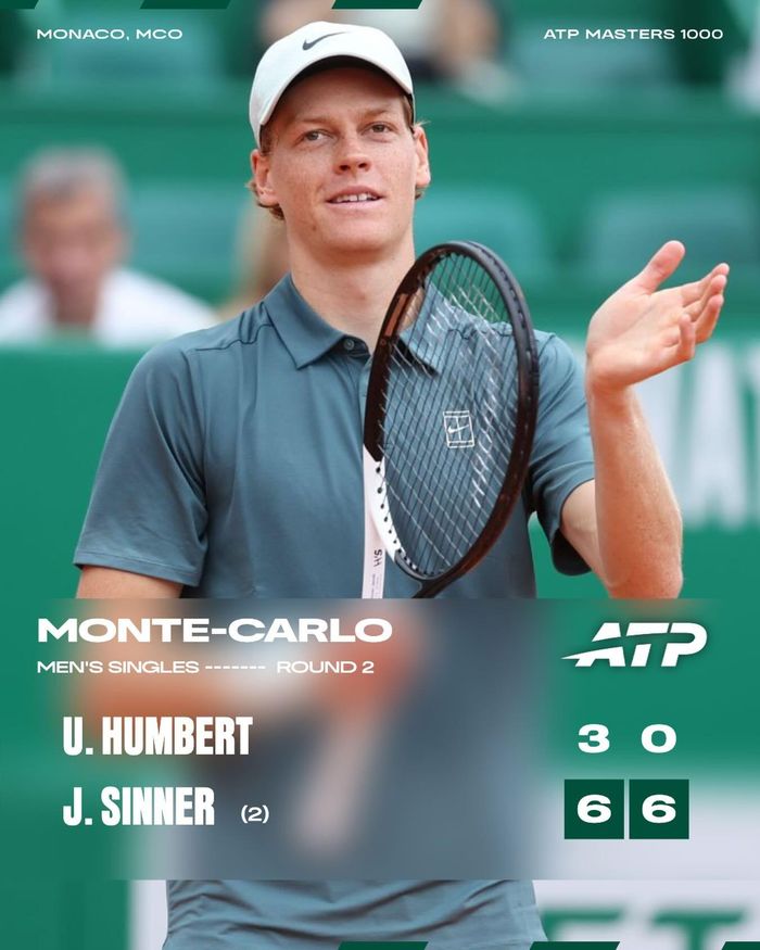 Jannik Sinner dễ dàng lấy vé vòng 3 Monte Carlo - Ảnh: RG