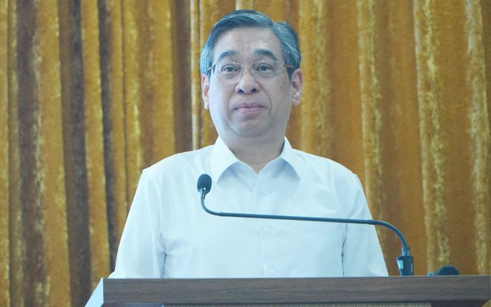  Ông Nguyễn Phước Lộc phát biểu chỉ đại tại hội nghị. Ảnh: Nguyễn Thuận. 