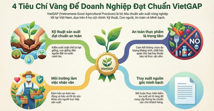 4 tiêu chí cấu thành chứng nhận VietGAP.