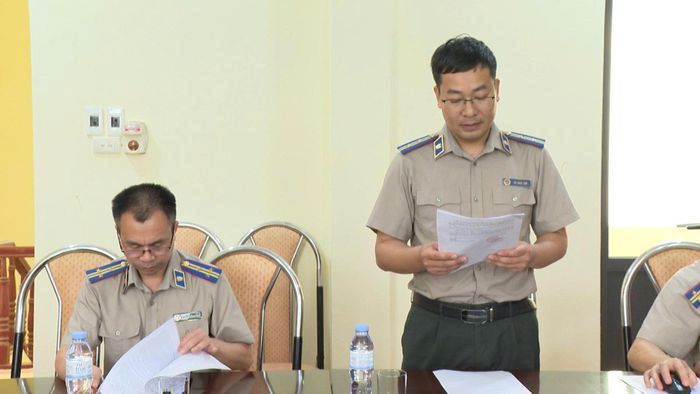 Đồng chí Bùi Ngọc Linh - Quyền Trưởng phòng THADS khu vực 1 - Lai Châu báo cáo kết quả hoạt động THADS.