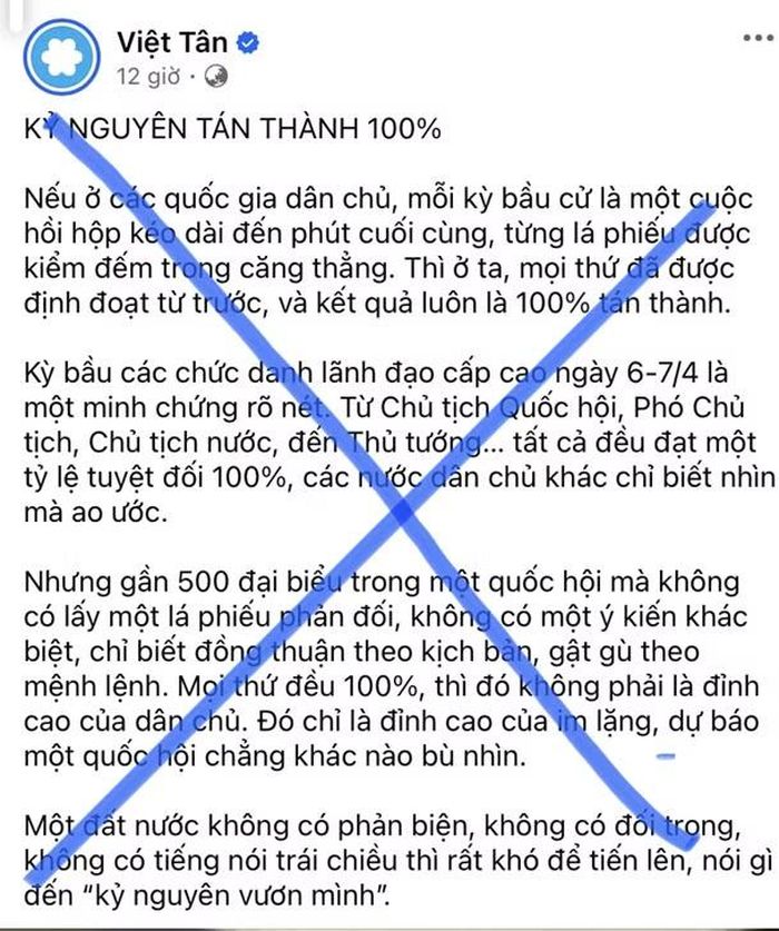 Cảnh giác các luận điệu xuyên tạc, đả kích trên mạng xã hội về công tác bầu, phê chuẩn nhân sự cấp cao.