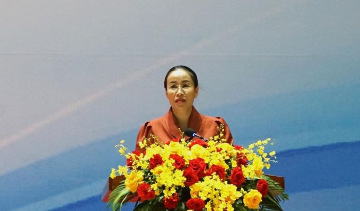 Bà Nguyễn Thị Anh Thi - Phó Chủ tịch UBND thành phố Đà Nẵng phát động hưởng ứng Ngày Sức khỏe toàn dân.