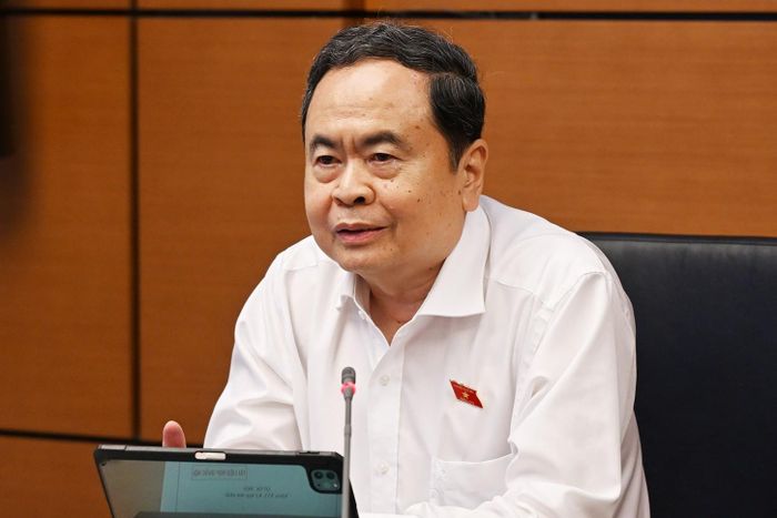Chủ tịch Quốc hội Trần Thanh Mẫn phát biểu tại tổ. Ảnh: QH