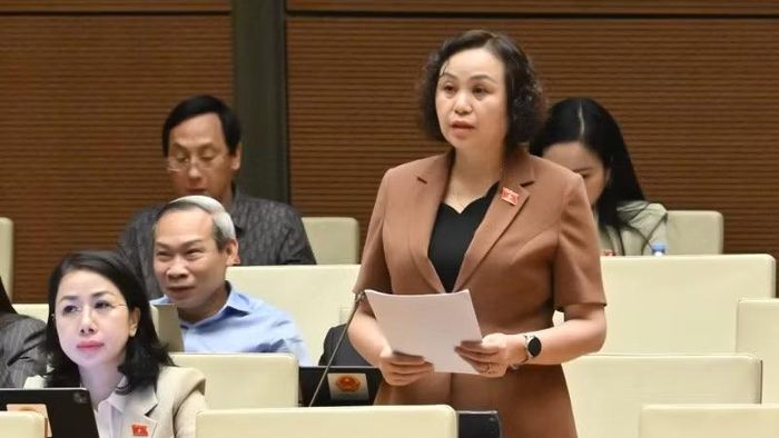 Đại biểu Cao Thị Xuân (Đoàn Thanh Hóa). (Ảnh: THỦY NGUYÊN)