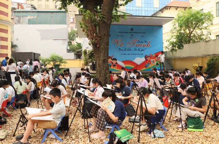 Tại cuộc thi, 133 học sinh sẽ vẽ những bức tranh có nội dung về hoạt động đọc sách, cuốn sách em yêu, hoặc ý nghĩa của việc đọc sách đối với đời sống. Ảnh: BTC