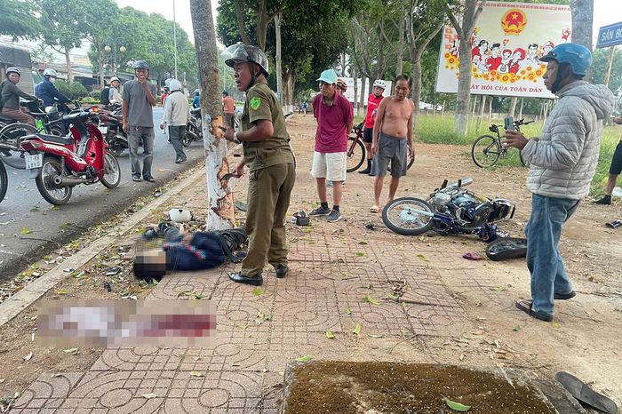 Hiện trường vụ tai nạn giao thông.