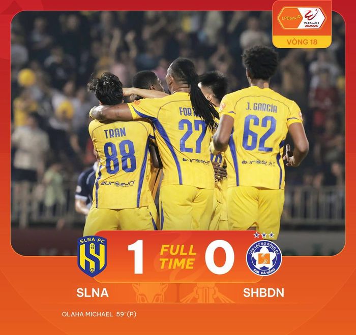 SLNA đẩy SHB Đà Nẵng vào thế khó - Ảnh: VPF