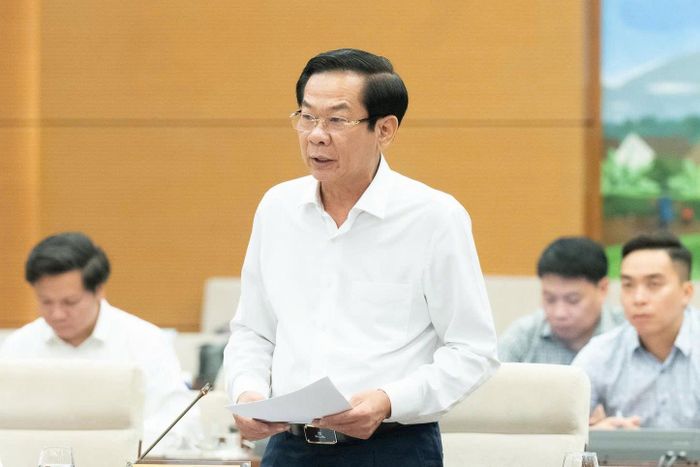 Bộ trưởng Nội vụ Đỗ Thanh Bình tại phiên họp. Ảnh: QH