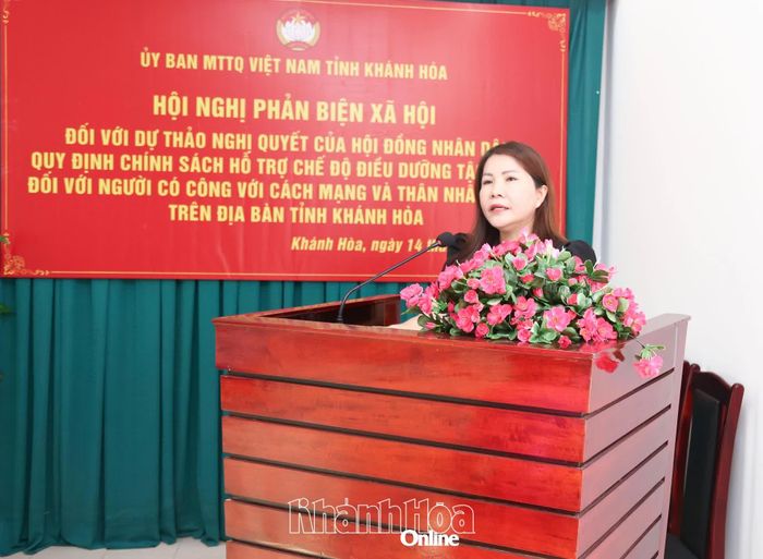 Phó Chủ tịch Ủy ban MTTQ Việt Nam tỉnh Trần Thị Tú Viên kết luận tại hội nghị.