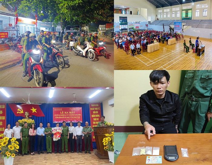 Nhiều hình thức bảo đảm an ninh, trật tự được xã Phan Rí Cửa thực hiện như: công an tăng cường tuần tra; tổ chức phiên tòa giả định tuyên truyền pháp luật...